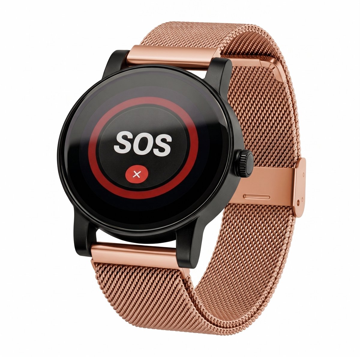 mijnSOS-Horlogeband-RVS-Rosegoud-22mm-Universeel- Roestvrij stalen Mesh band- Luxe uitstraling- Bandje