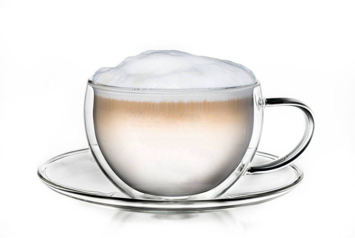 Creano thermo-kop, dubbelwandige thee-/latte macchiato cappuccino kop met schotel | 250 ml