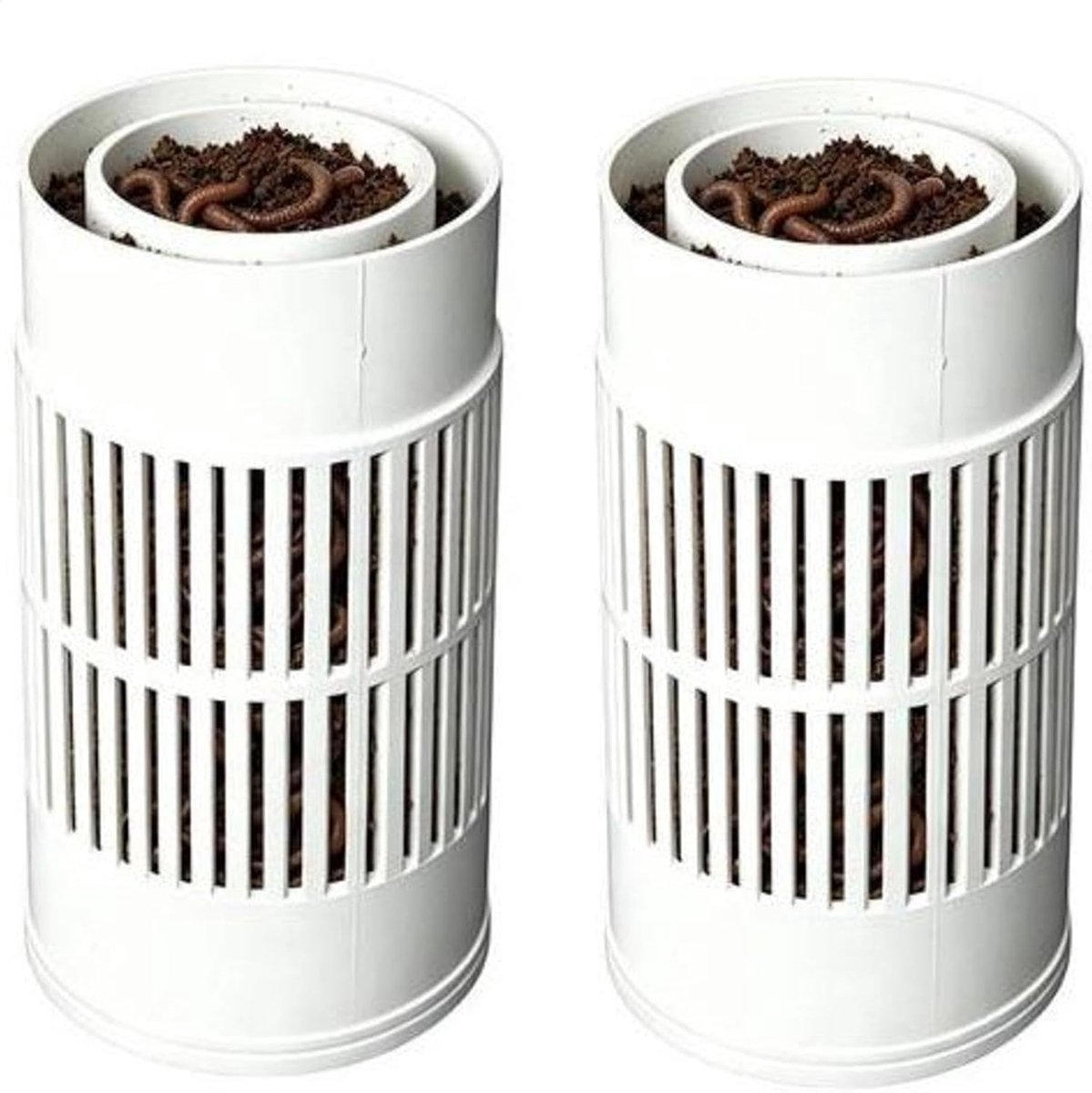 Ondergrondse Composter - Wormbak Compostering - Afval Verwerken - Weerbestendig Ontwerp - 2 Stuks - Zwart