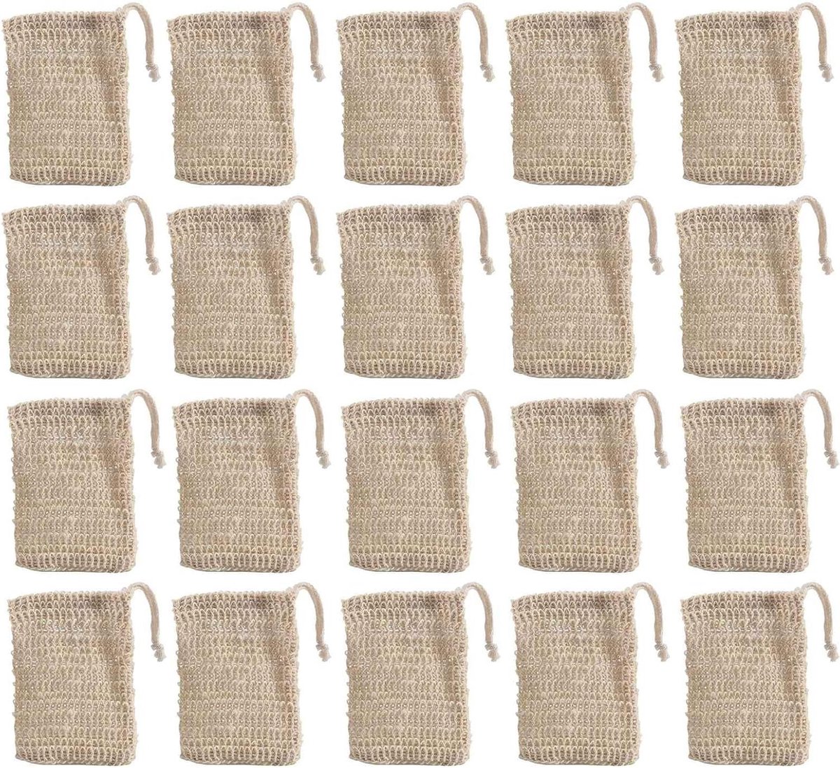 Zeepzakjes - Scrub zakjes - Douchen - Natuurlijk sisal - 50 stuks - Natuurlijk
