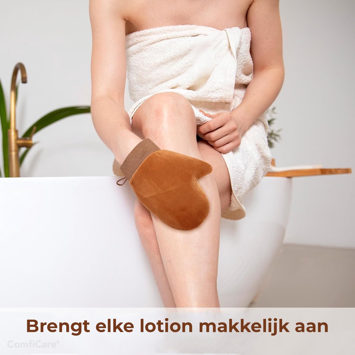 ComfiCare® Zelfbruiner handschoen 2 stuks - Self tan handschoen – Tanning mitt – Tanning glove – Zelfbruiner, Zonnebrand & Lotion – Lotion applicator - Bruin – foto 5