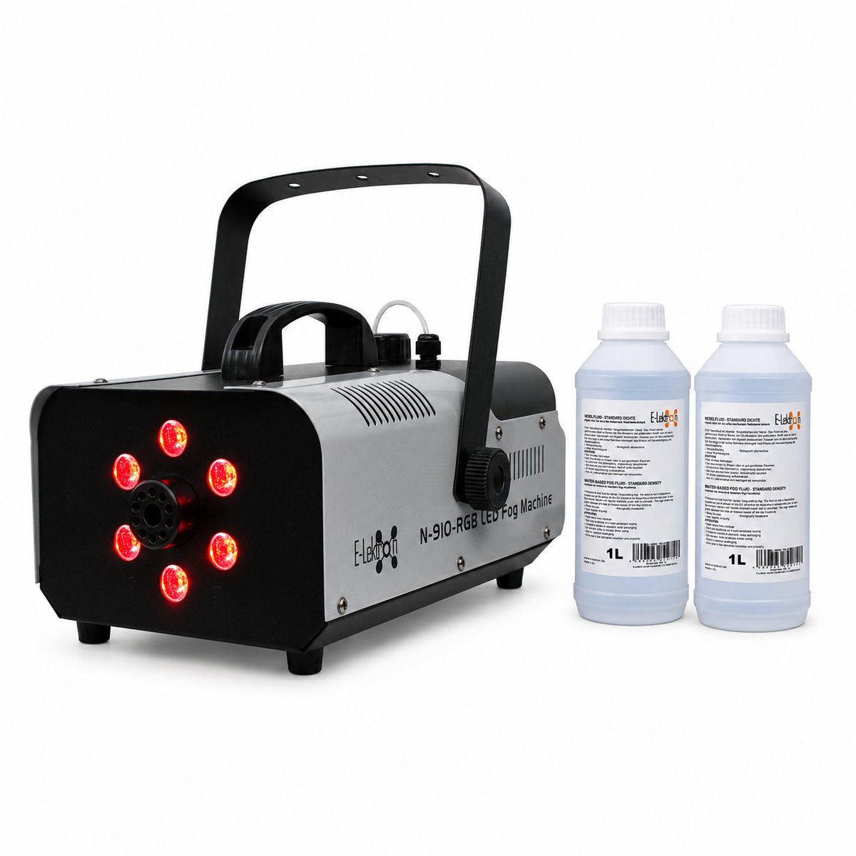 E-Lektron N-910-RGB rookmachine met 2 liter rookvloeistof - 900W met 6x 1W RGB LED’s