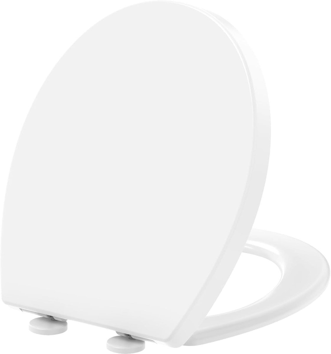 Toiletbril O-vorm - Universeel deksel - Comfortabel gebruik - Softclose snelsluiting - 446 x 372 cm - Wit