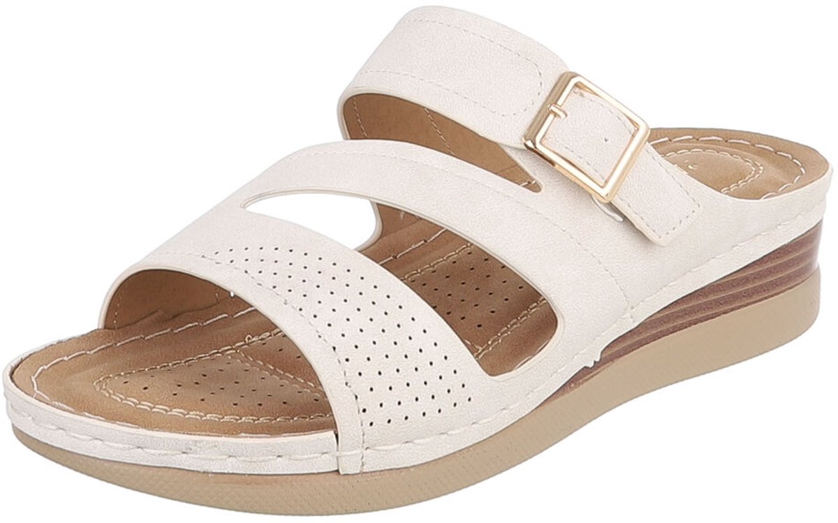 Sandalen met gesp en sleehak - dames Mt:41