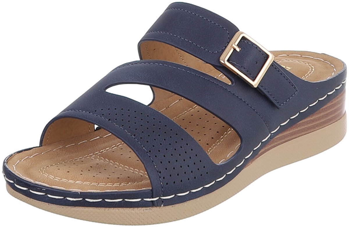 Sandalen met gesp en sleehak - dames Mt:38