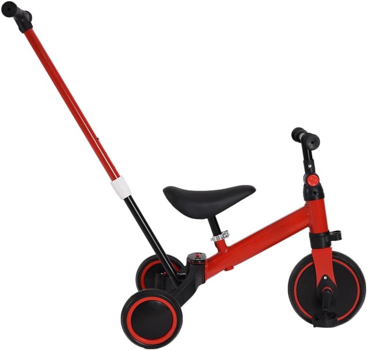 Kinderdriewieler - Loopfiets peuter - Leren fietsen - 3-in-1 ontwerp - 18 maanden tot 4 jaar - Rood
