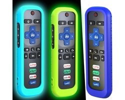 3 Stuks Universele Siliconen Afstandsbediening Hoes voor Roku TV en Streaming Sticks - Lichtgevend