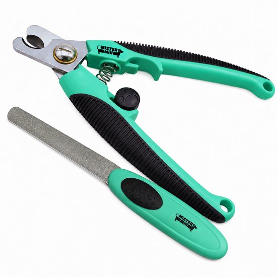 Mister Mill Nagelknipper Hond / Kat met Vijl - Nagelschaar Hond & Kat - Nageltang Hond & Kat - Nagelvijl Hond & Kat - Knaagdier - Vijl Hond & Kat - Met Veiligheidsstop - Groen