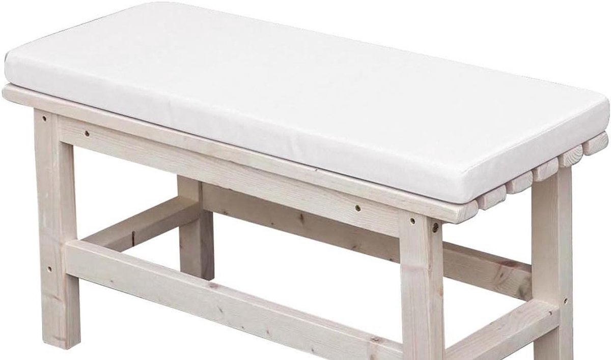 Tuinbankkussen Waterdicht - Zitkussen Bank - Buiten Zitten - 5cm Dik Schuim - 120x35cm - Wit