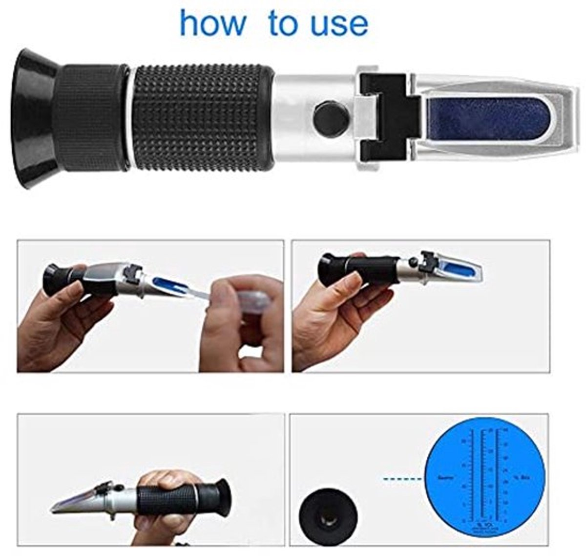 Wijnalcoholrefractometers Draagbare druiven-ATC-meetinstrument Alcohol 0-25% Brix 0-40% Baume 0-22
