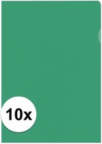 10x Insteekmap groen A4 formaat 21 x 30 cm - Kantoorartikelen
