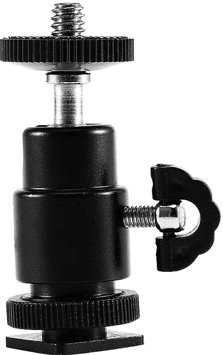 Kogelkop Camera Statief 1/4 Flits Schoen Adapter Flitser Beugel Houder Cradle Kogelkop Met Vergrendeling