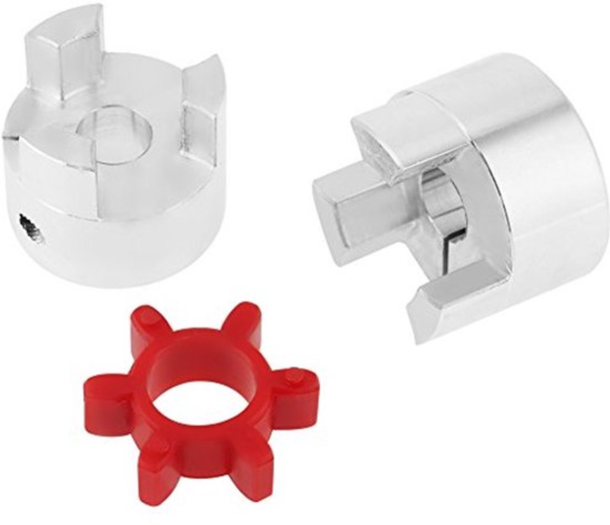 Flexibele askoppeling, 2 tot 1 koppelingen van 10 mm x 14 mm spider plum askoppeling OD30 mm x L40 mm plum koppeling as, aluminiumlegering plum motorconnector CNC jaw spider (10 mm 14 mm)