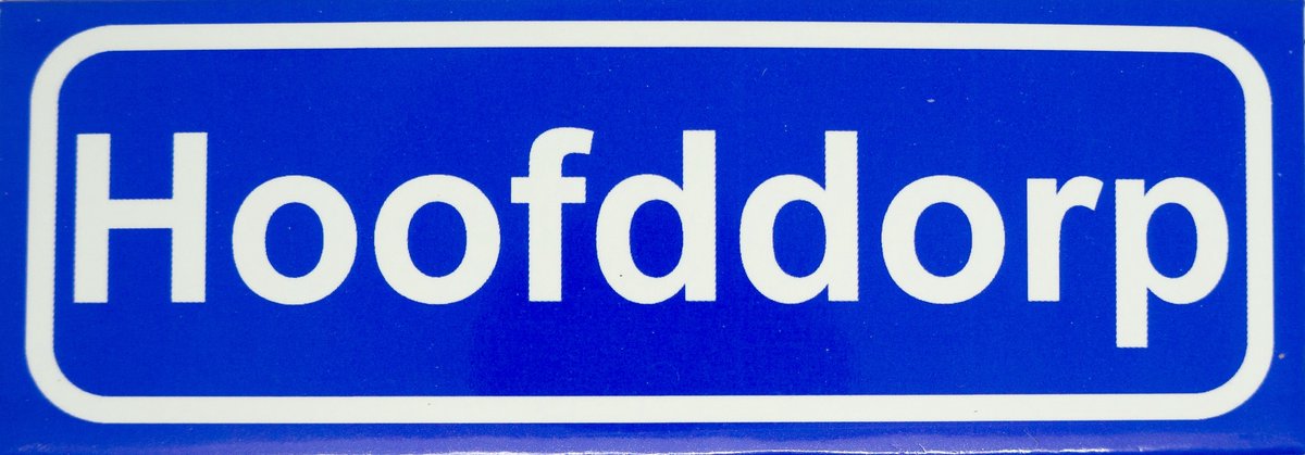 Souv© - magneet plaatsnaambord Hoofddorp