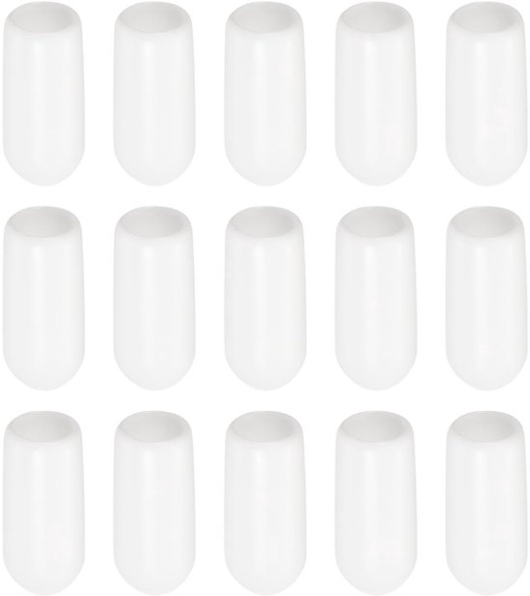 20 Pack Draadbeschermhoes Rubber Eindkappen, [voor Schroef, Bout, Stang Eindkap] - 5/16" (8mm) ID/Wit