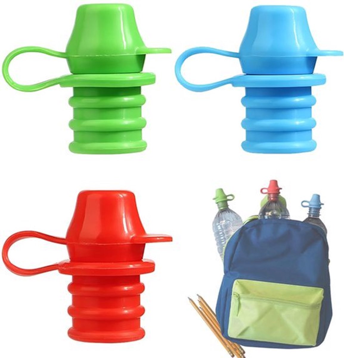 3-Pack Siliconen Flesuitloop Adapters - Geschikt voor 28 mm Openingen - BPA-vrij