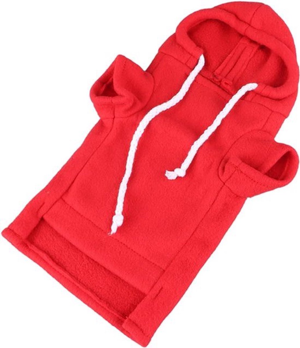 Hoodie met trekkoord voor fretten - Warme, huidvriendelijke en dikke kleding voor kleine dieren voor feestjes (Rood)