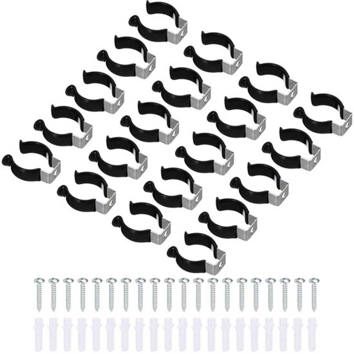 20 stuks T8 U Clips Houder Beugel voor LED Gloeilamp Montage Ondersteuning Roestvrij Staal Fluorescerende Buis Houder Schroef Pijpklemmen Lente Houder Tool Clips om doorzakken te
