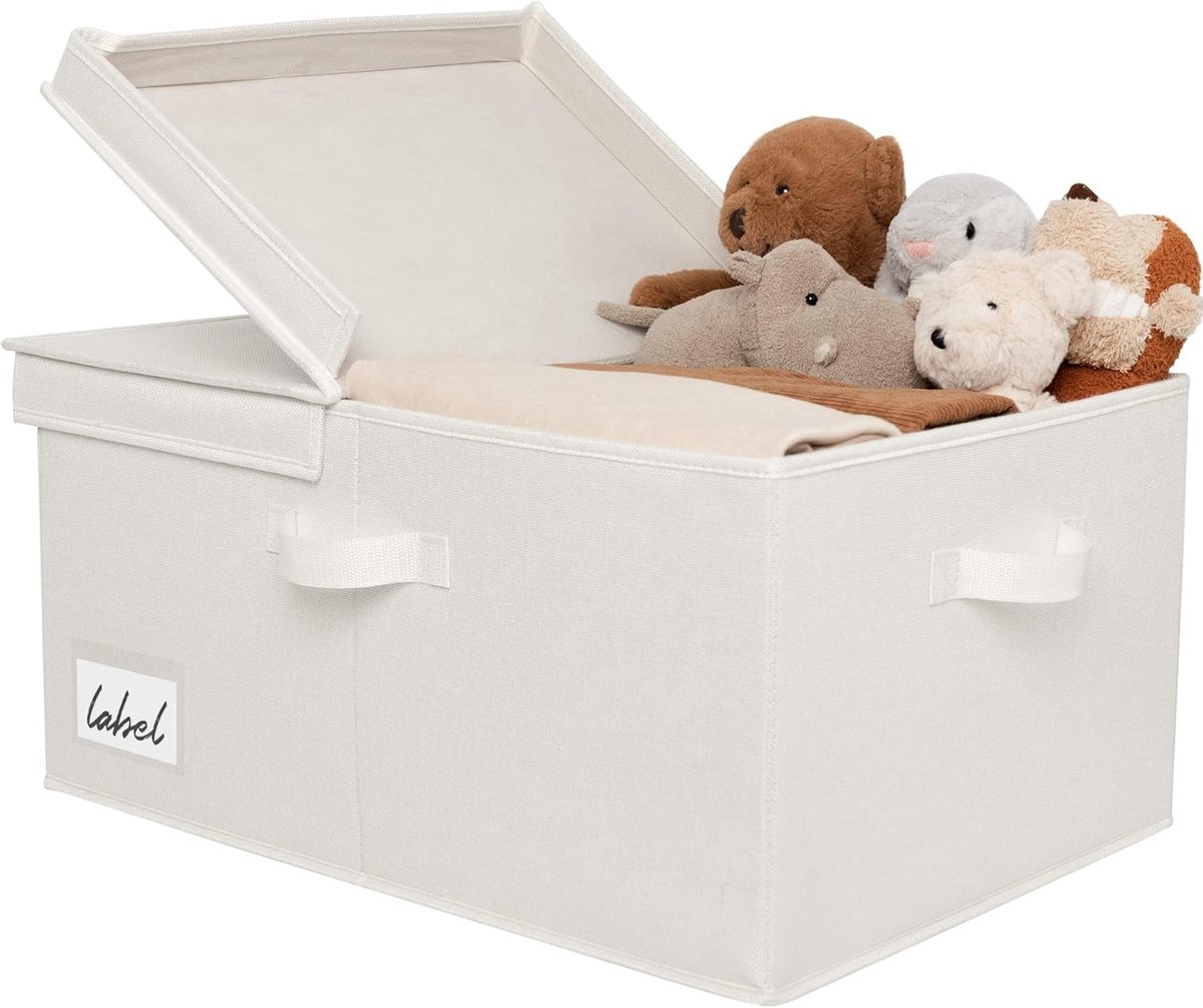 Thijox - Extra Grote Opbergdoos met Deksel, Gele Stoffen Mand voor Kleding en Speelgoed, Opvouwbare Opbergbox voor Kast, Organisator voor Kinderkamer