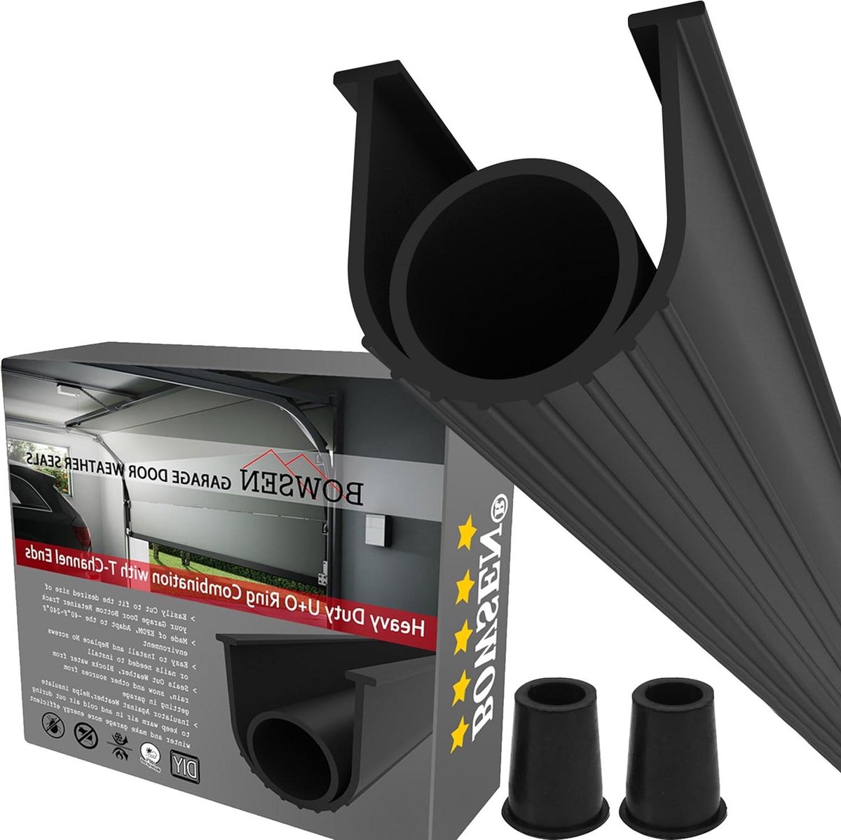 Garagedeur bodemafdichting - Tochtstrip drempel - Weer buiten houden - Zware EPDM kwaliteit - 3 meter lang - Zwart