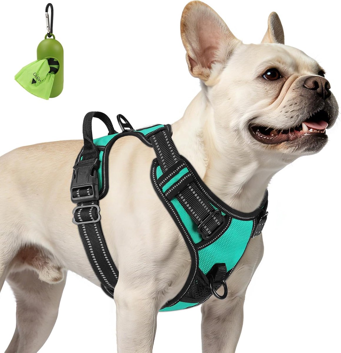 SnelShoppen - Anti-trek Hondentuigje voor Kleine Honden, Reflecterende Halsband met Verstelbare Zachte Gewatteerde Harnassen, Handvat voor Training en