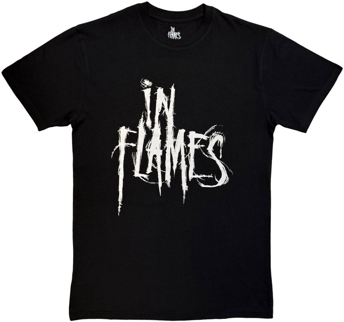 In Flames - Logo Mono Heren Tshirt - M - Zwart/Wit