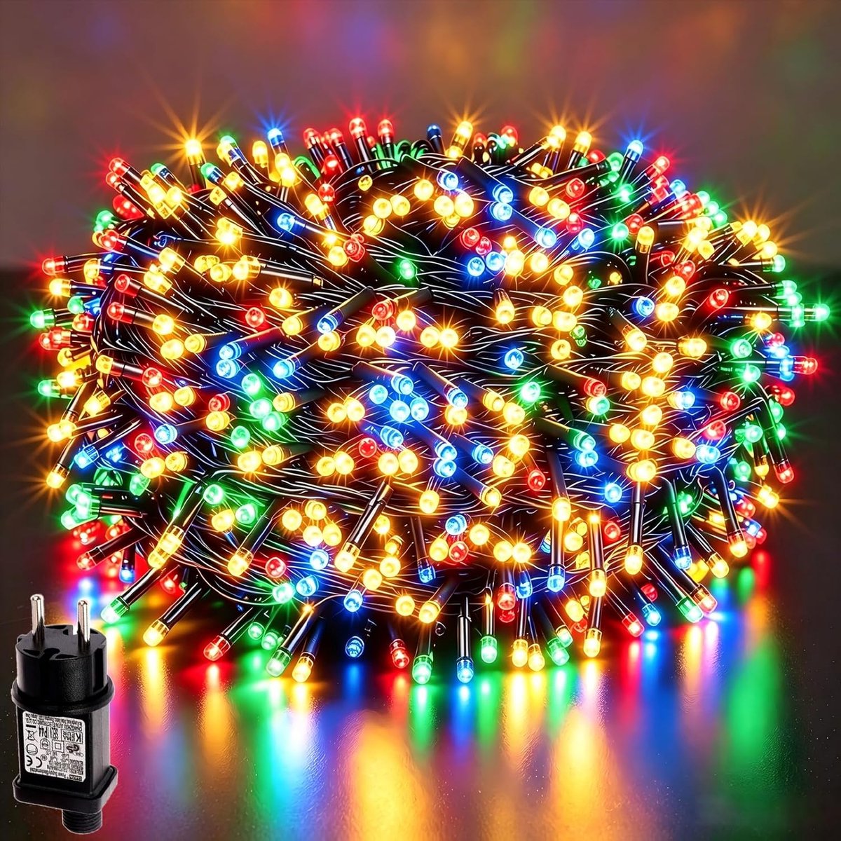 SnelShoppen - LED Lichtslinger Buiten en Binnen 100m 1000 LEDs Kerstverlichting met 8 Lichtstanden, Timer en Geheugenfunctie, Waterdicht voor Feest, B