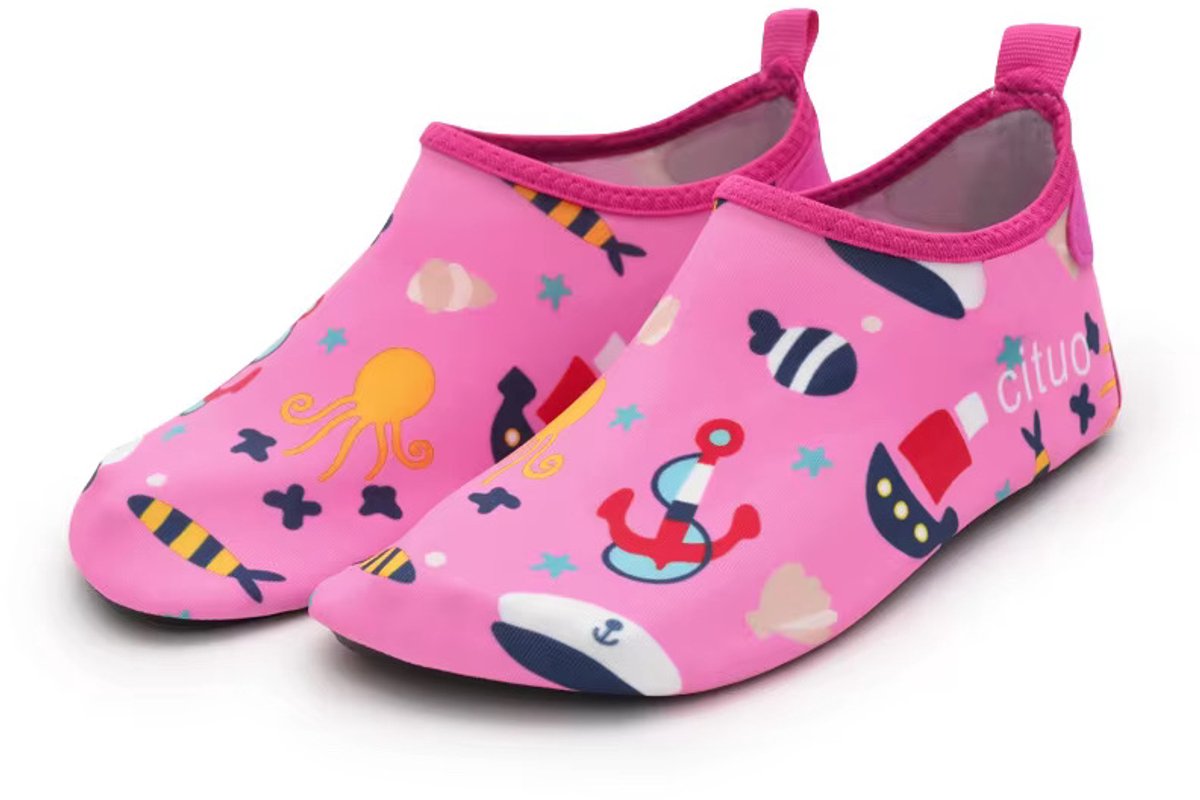 Roze waterschoentjes - Strandschoentjes - Zwemschoentjes van Baby-Slofje met figuren maat 22/23