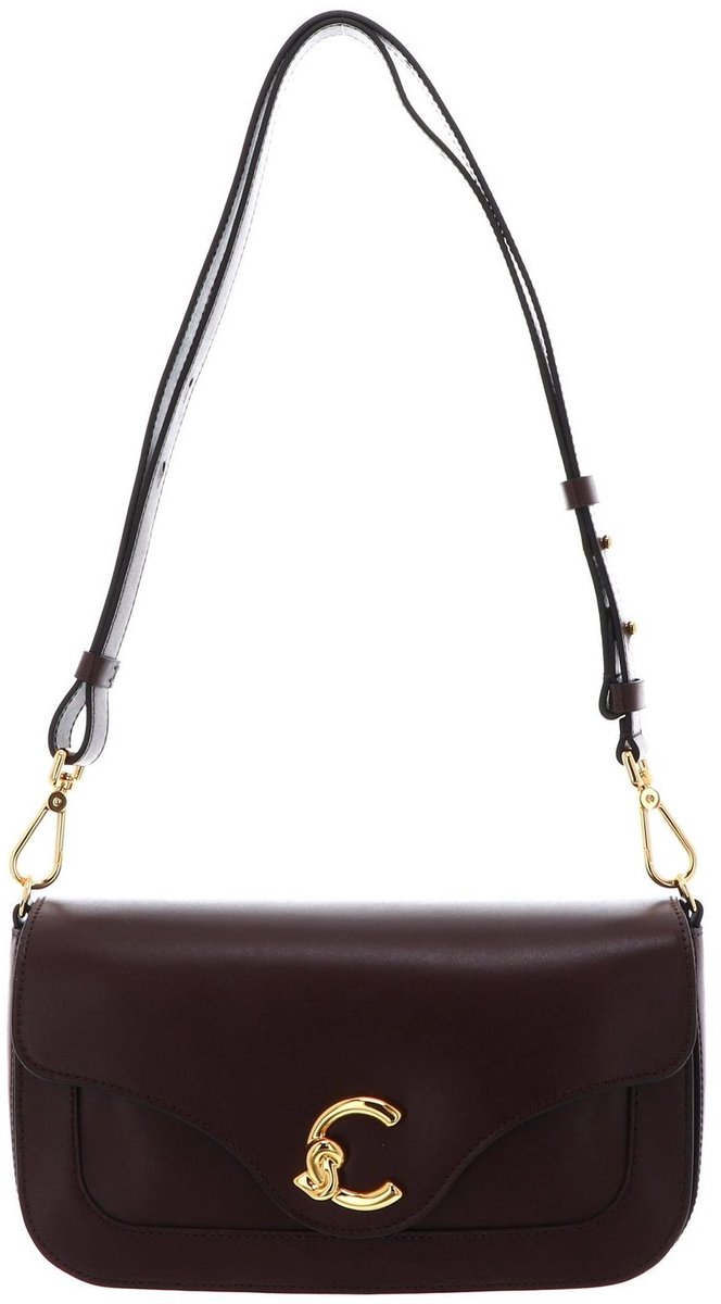 COCCINELLE Leren schoudertas C-Me Calf Smooth Leather Handbag Berry donkerpaars