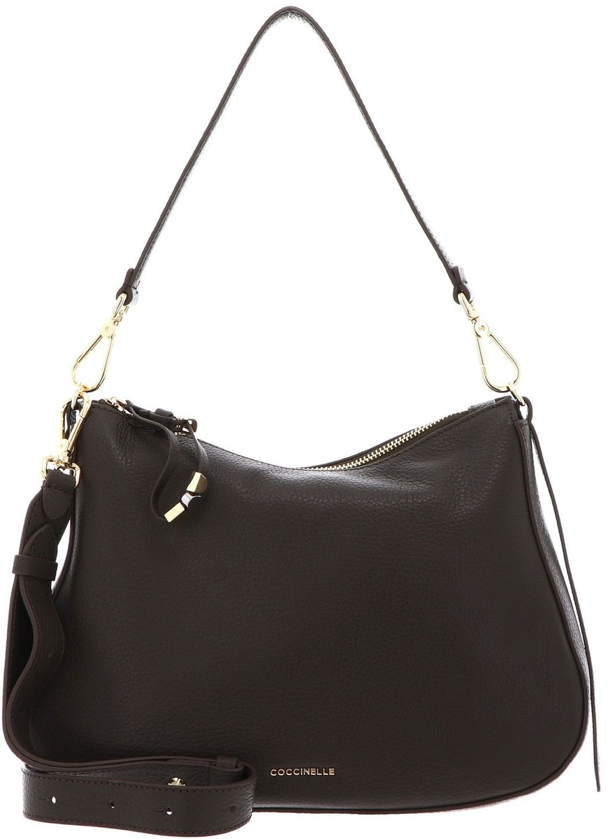 COCCINELLE Leren schoudertas Nory Handbag Grained Leather Fango donkergroen