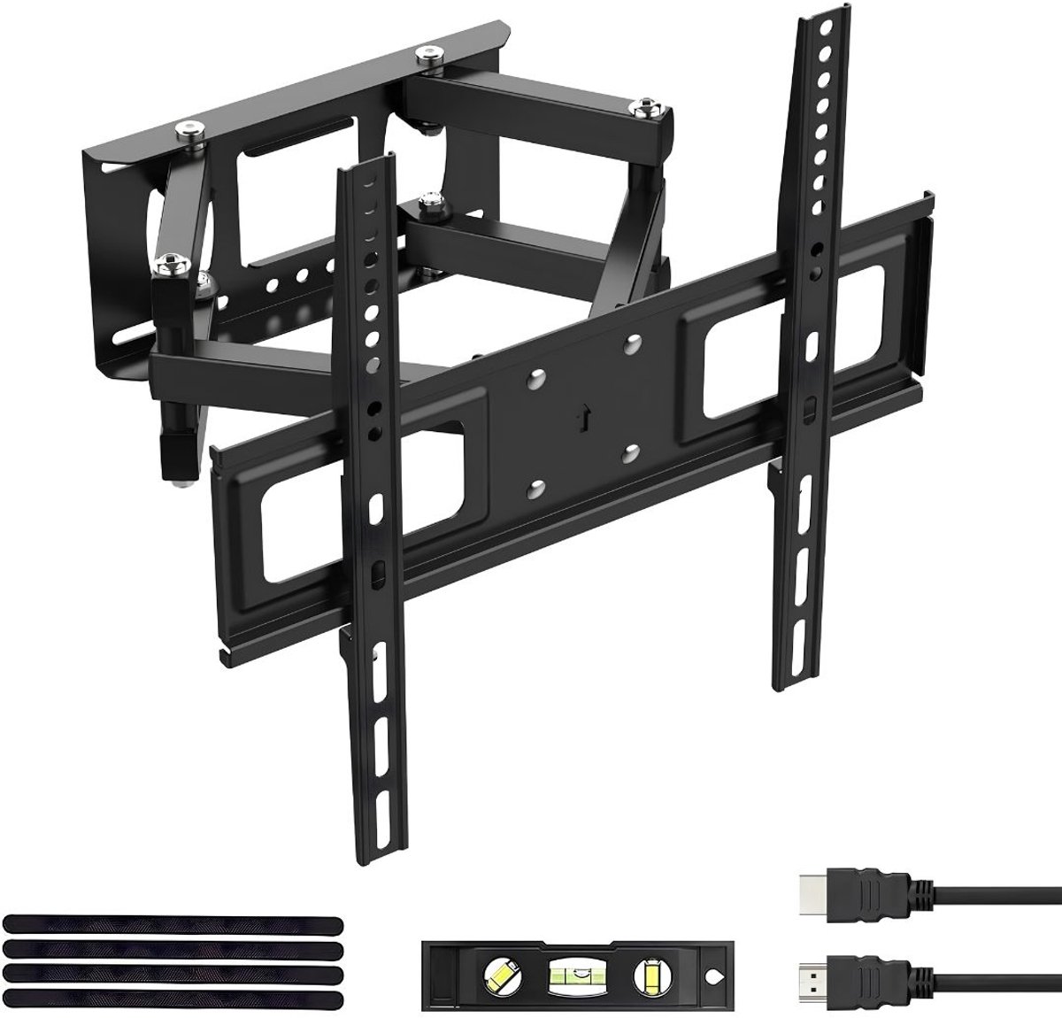 JCP® Tv Beugel Draaibaar en Kantelbaar - TV-wandbeugel - Kantelbare en Draaibare Wandbevestiging voor Tv-beugel - Zwart - 40cm x 40cm x 37cm