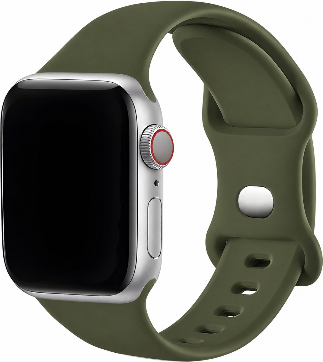 Innerlight® Sport - Olijfgroen - 42/44/45/46/49mm - M/L - Siliconen bandje geschikt voor Apple Watch - Geschikt als Apple watch bandje voor Series 1/2/3/4/5/6/7/8/9/10/11/SE/Ultra/Ultra 2