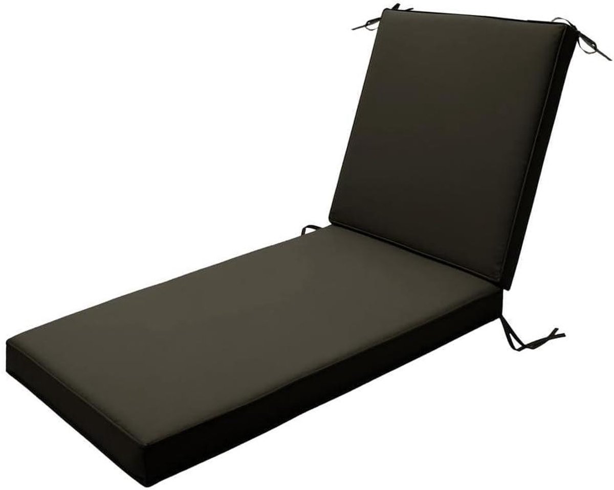 Ligstoelkussens - Tuinkussen Lounger - Buiten Ontspannen - Waterdicht Schuim - 178 x 59 cm - Donkerbruin