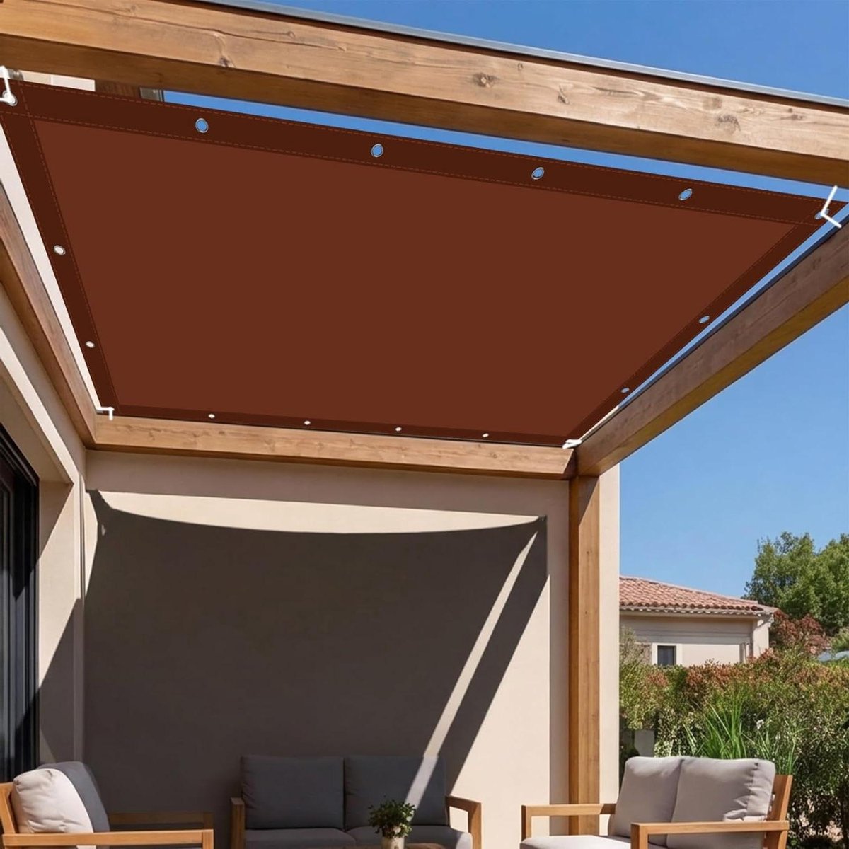 Schaduwzeil - Zonnedoek - Terras Beschermen - Waterdicht Polyester - 365 x 595 cm - Roest