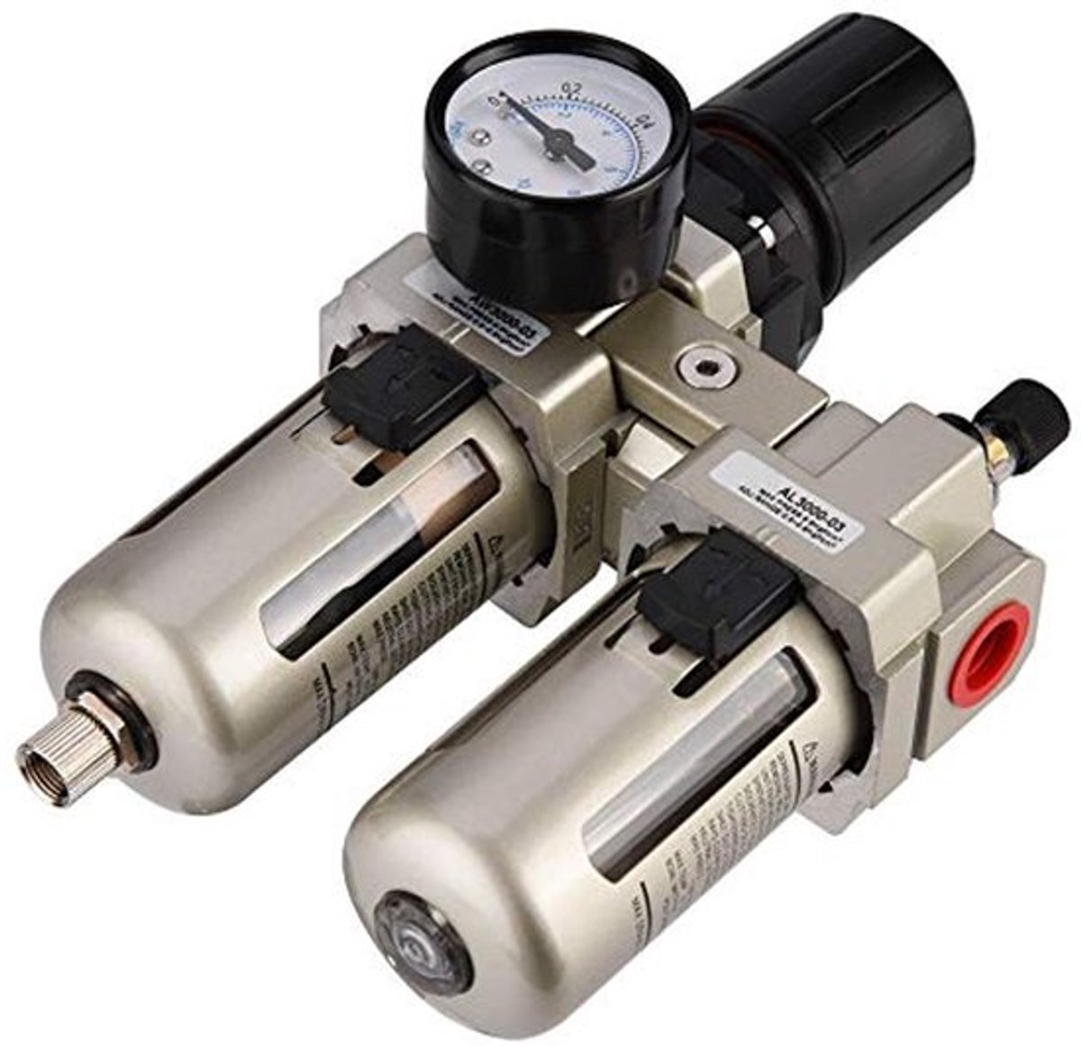 Luchtdrukregelaar Vochtvanger Waterfilter 3/8 inch, sterker materiaal, regelt de druk, verwijdert vocht, voor diverse toepassingen