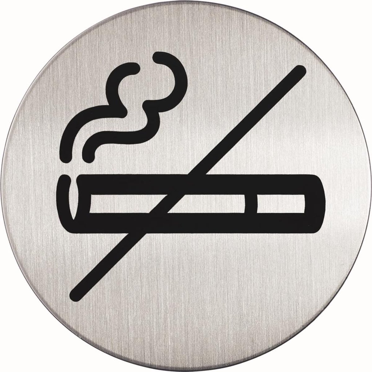 Yale Pictogram Niet Roken RVS Zelfklevend Ø 83 mm – Verbodsbordje Deur