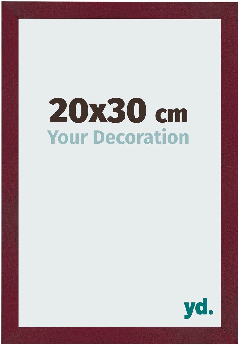 Your Decoration - Fotolijst 20x30 cm - MDF - Wijnrood Geveegd - Bologna