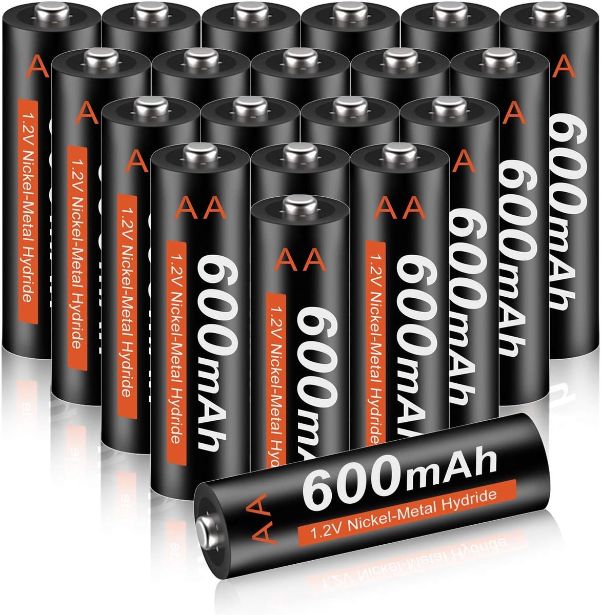 SnelShoppen - Oplaadbare AA Batterijen 600mAh - 20 stuks - 1.2V NI-MH - Ideaal voor Zonne Lichten, Afstandsbedieningen en Speelgoed
