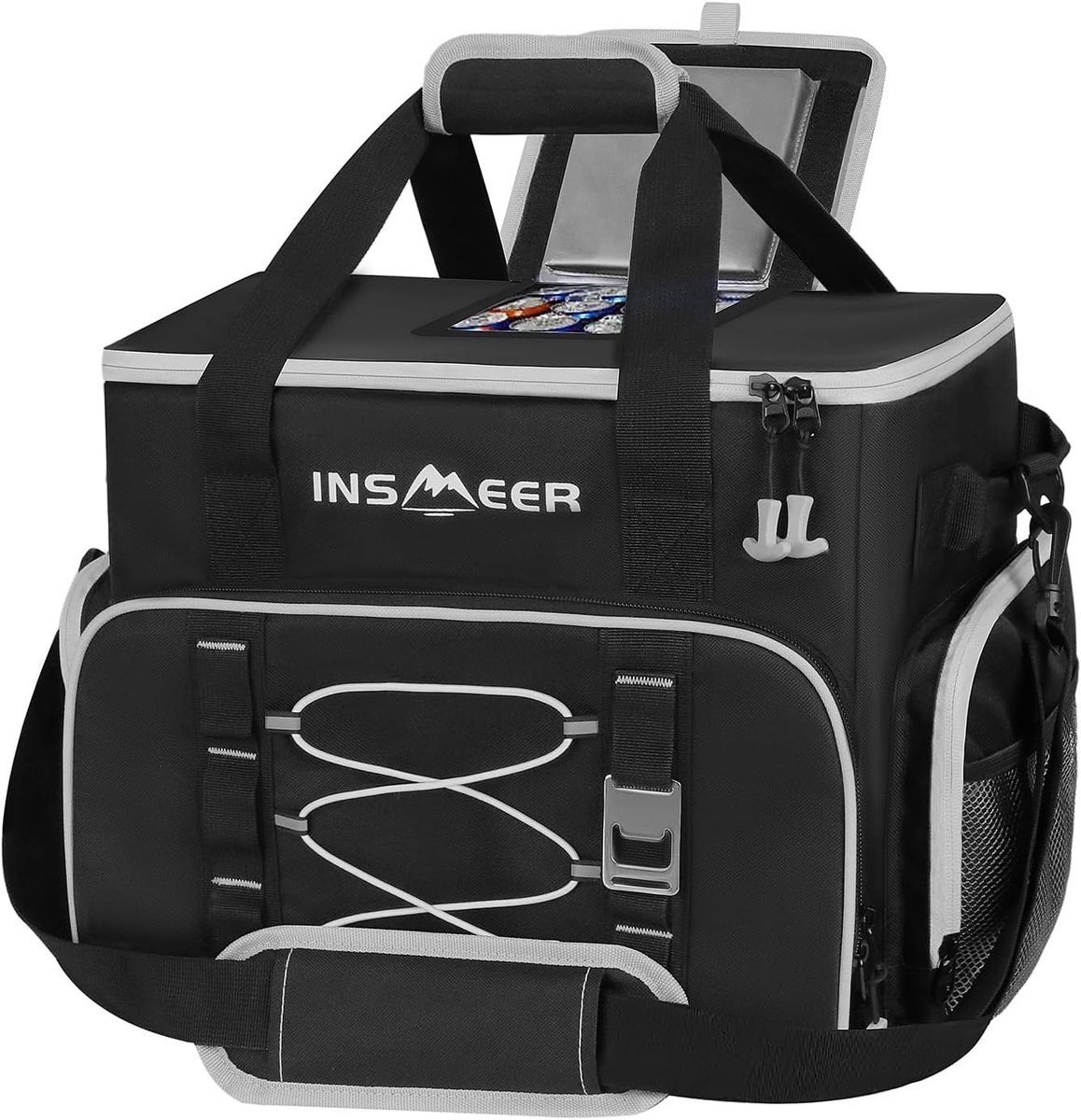 SnelShoppen - Cooler Bag 55L Vouwbare Geïsoleerde Tas Lekvrij XXL Picknicktas met Opener voor Camping, Strand, Feest en Winkel
