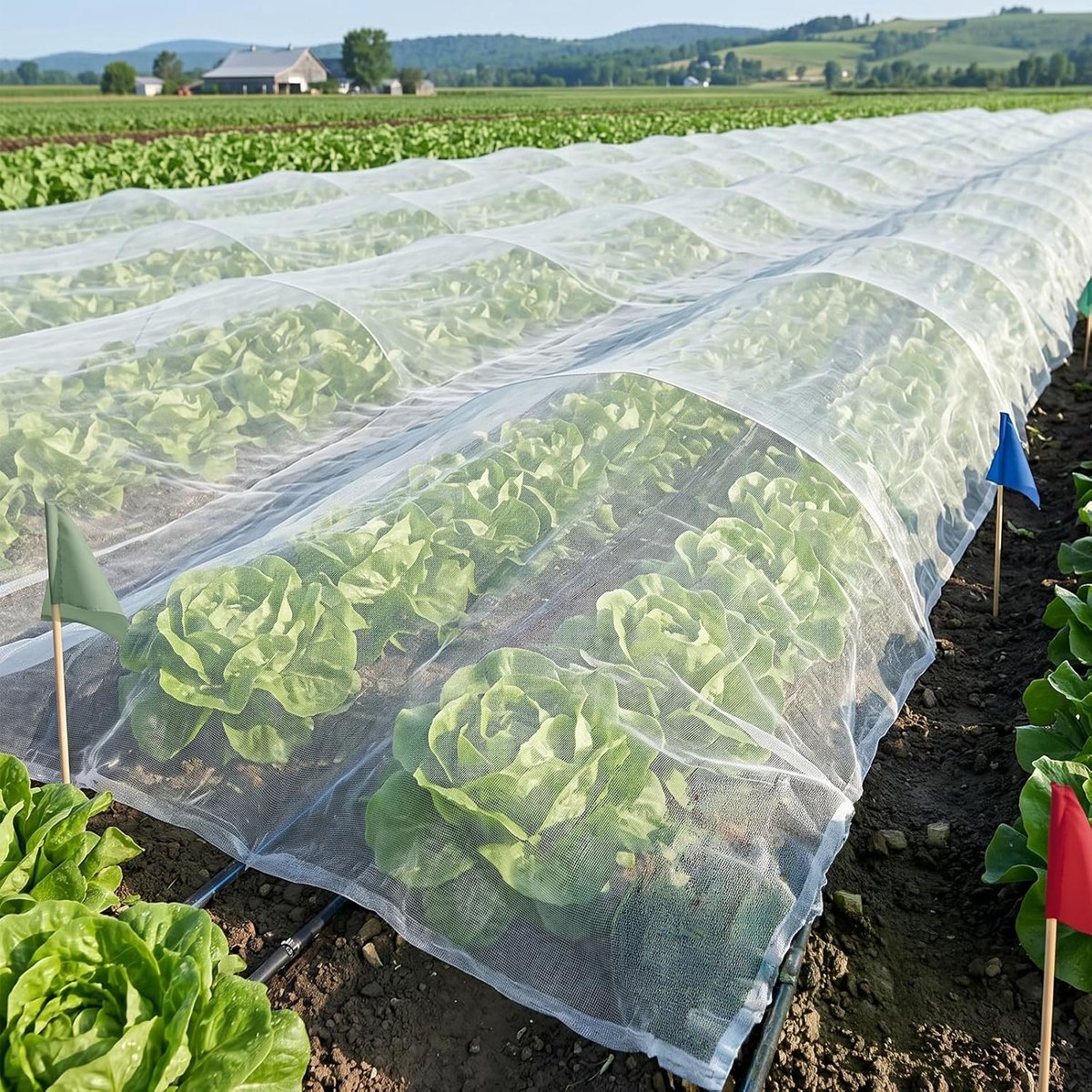 SnelShoppen - Insecten Net 2 x 10 m - Fijn Gaas voor Bescherming van Groenten, Fruit en Bloemen - Blokkeert Vlinders en Vogels - Geschikt voor Verhoog