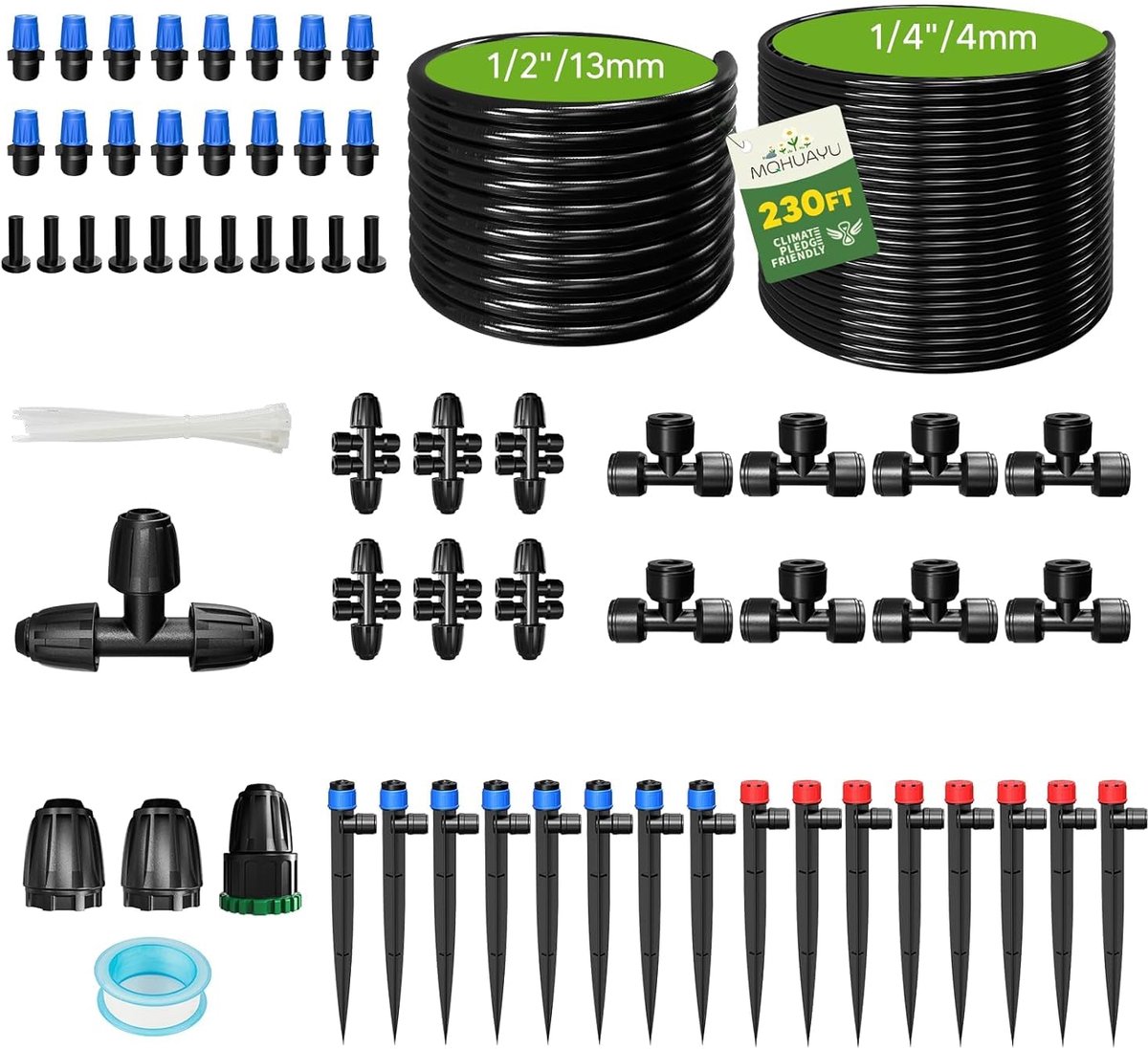 SnelShoppen - Tuin Irrigatie Kit, Automatisch Buiten Wateringssysteem, Complete Druppelirrigatie met Toebehoren, Eenvoudige Installatie, Waterbesparen