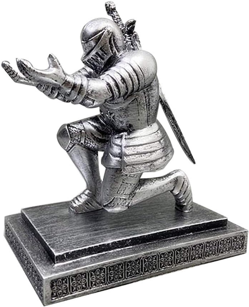 SnelShoppen - Magnetische Pennenhouder met Zilveren Zwaard, Coole Bureau Decoratie, Desktop Figurine, Executieve Soldaat, Ridder Pennenhouder, Desk Ac