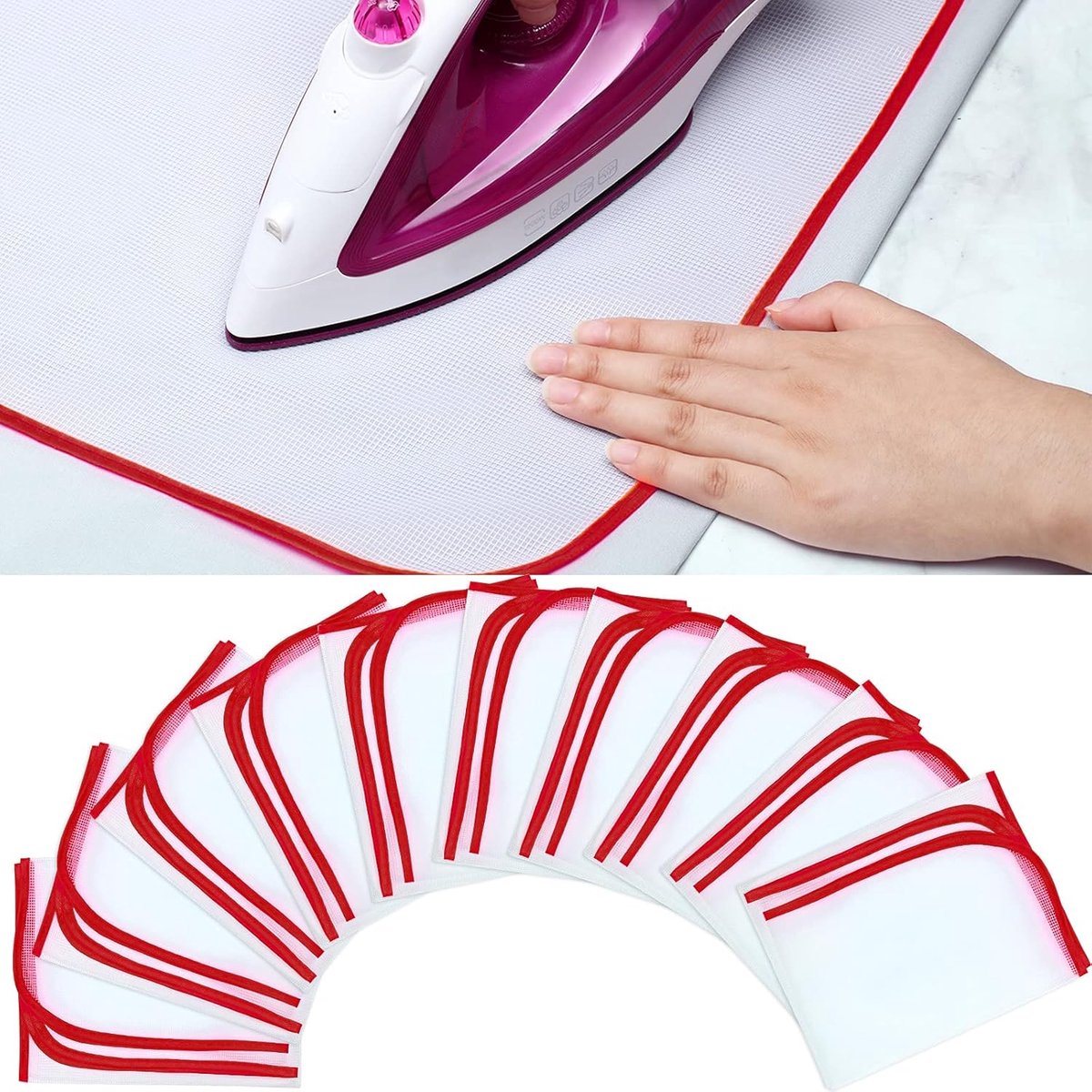 SnelShoppen - 4x Strijkdoek Beschermdoek, Strijkbescherming, Strijkpad, 60x40cm, Ideaal voor Kleding, Veilig en Duurzaam, Geschikt voor Diverse Gelege