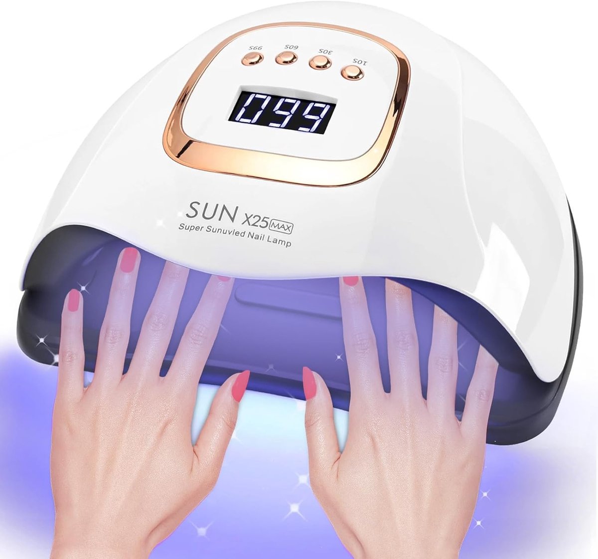 SnelShoppen - 380W UV LED Nageldroger, Professionele Gel Nagellamp met 81 Beads, 4 Timer Instellingen, Automatische Sensor en LCD Scherm voor Snelle N