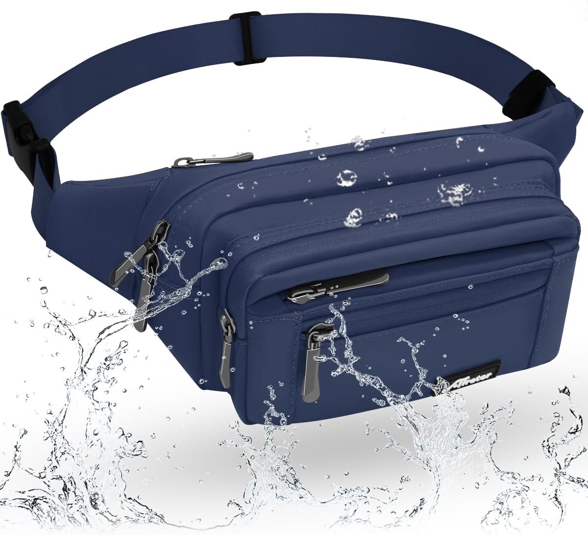 SnelShoppen - Waterproof Heuptas voor Mannen en Vrouwen, Modieuze Heuptas met Verstelbare Band, 5 Ritsvakken, Grote Capaciteit voor Outdoor Sporten, H