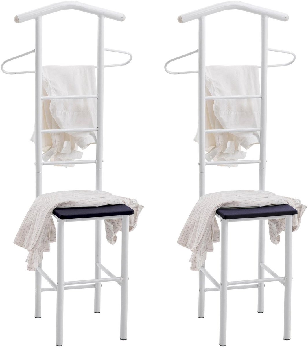Kledingrek JIVO, set van 2 - wit/zwart