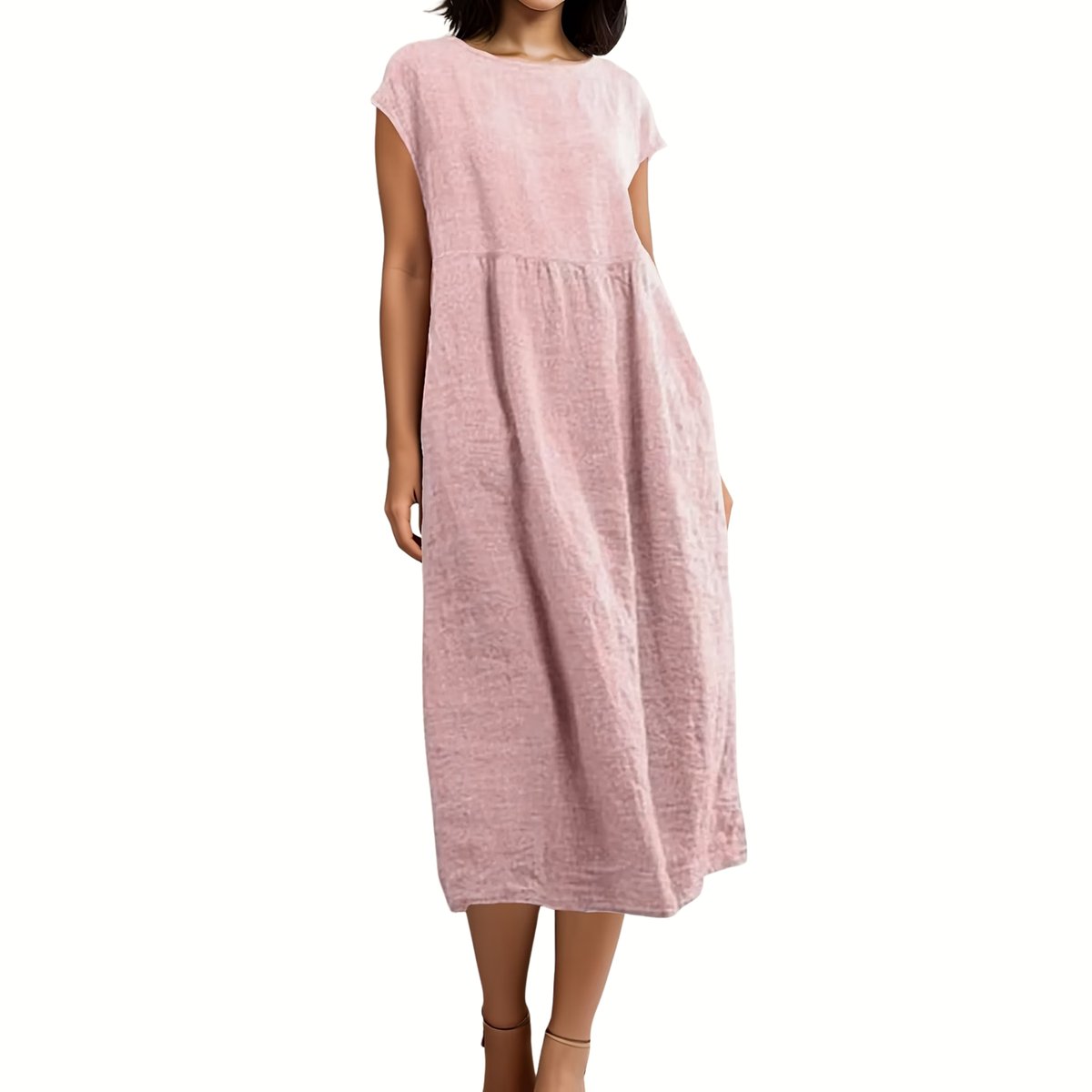 Currero Linnen Jurk Dames Blouse Zomer Shirt Jurkjes Voor Dames Ibiza Jurken Roze