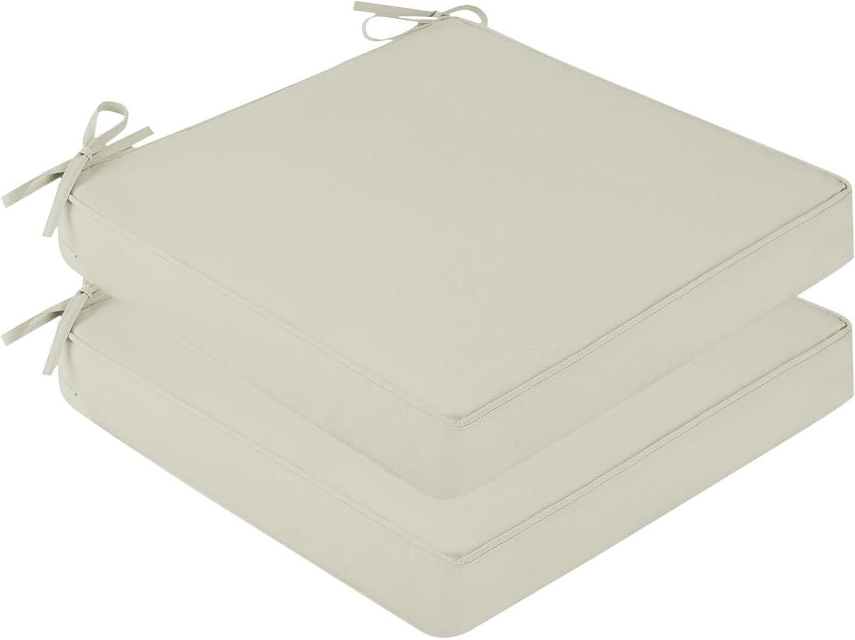Buitenstoelkussens Set - Terraskussens - Buiten Zitten - Waterdicht Geheugenschuim - 559 x 559 cm - Wit