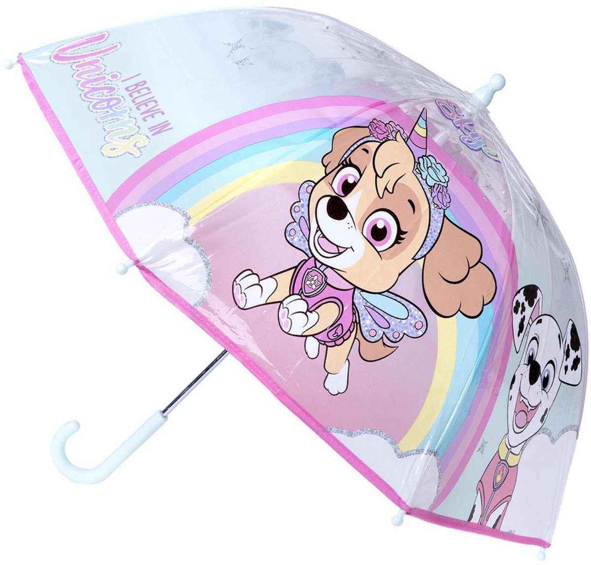 Disney Paw Patrol Skye paraplu - transparant/roze - D71 cm - voor kinderen