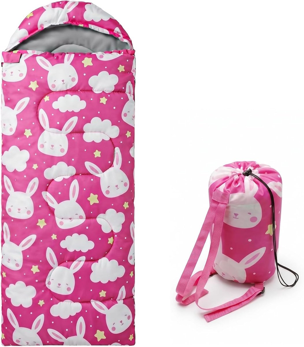 SnelShoppen - Kinder Slaapzakken, Compacte Campingslaapzakken met Draagtas, Lichtgewicht Waterdicht voor Wandelen, Backpacken, 3 Seizoenen, Warm en Ko